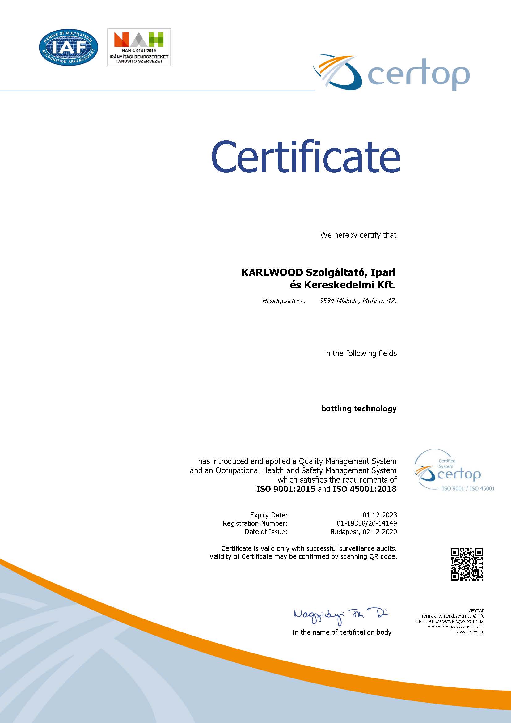 ISO Certificate
